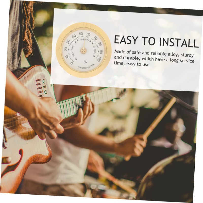 Gatuida Round Hygrometer for Guitar Violin Care Portable Humidity Measurement