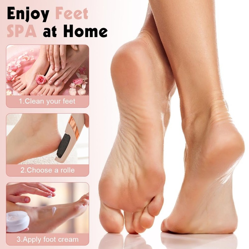 Electric Foot File - Foot Scrubber for Feet, Professional Pedicure