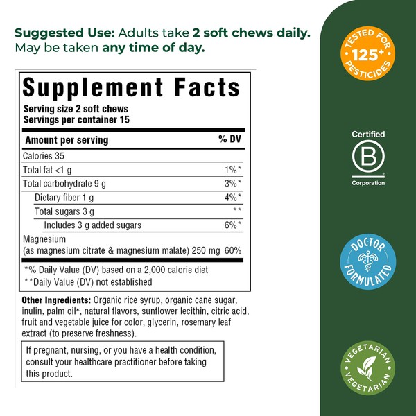 MegaFood MegaFood Relax + Calm Magnesium Supplement -Soft Chews with