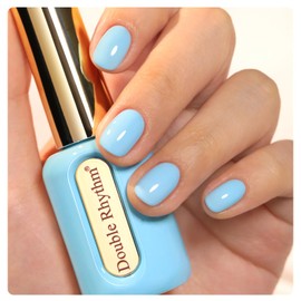 Double Rhythm 0.50 OZ Gel Polish Hema Free Same Color Same Bottle Golden Round Translucent Neutral Natural Milky 15 ML Jelly UV Polish Art DIY at Home (Pastel Blue-C1560)