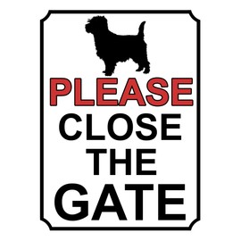 PLEASE CLOSE THE GATE DOG THEME METAL SIGN 200MM X 150MM (405H1)