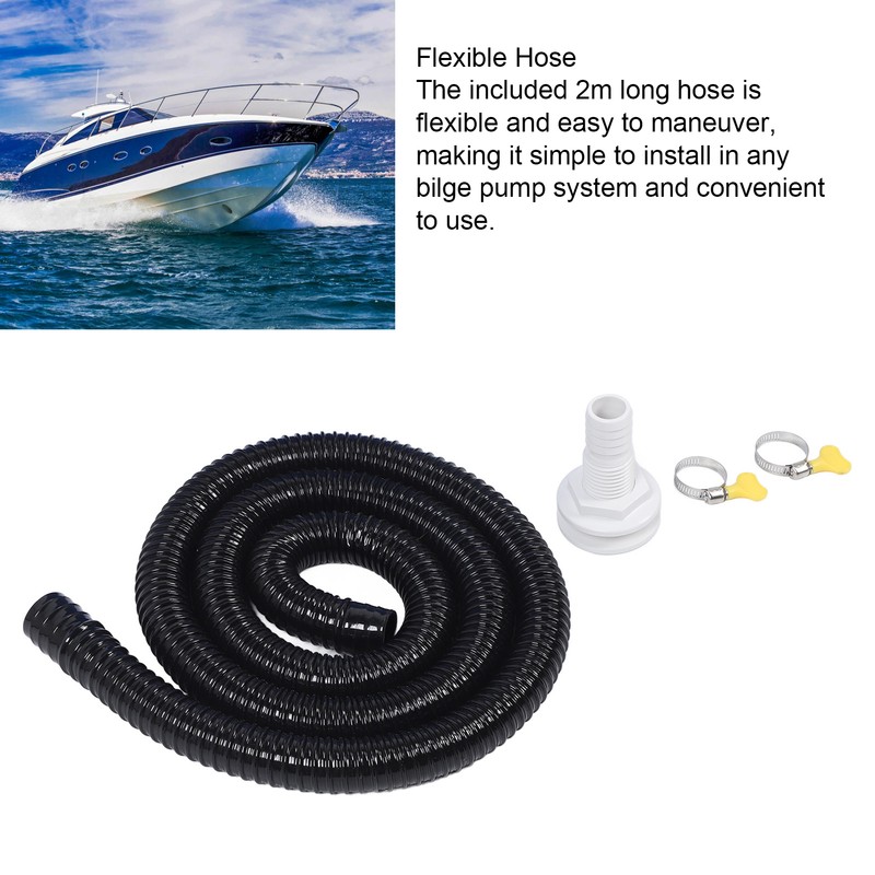 Bilge Pump Installation Kit Black 1‑1/8in Leak Proof Easy Installation