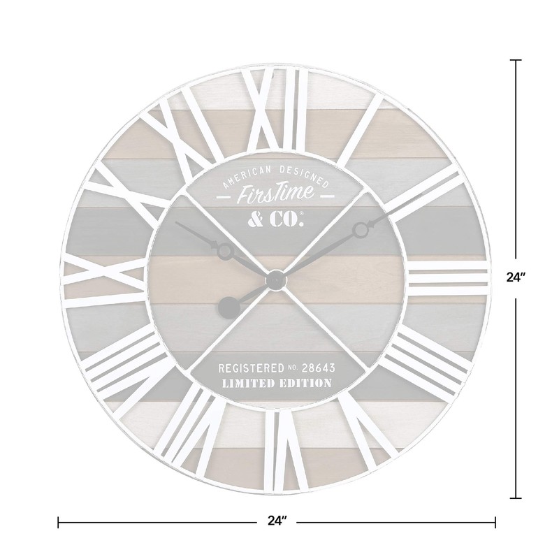 FirsTime & Co.® Gray Maritime Farmhouse Planks Clock, American Crafted,