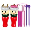 Eeghurt French Knitter 2 Pack, Wooden Knitting Dolly Set Spool