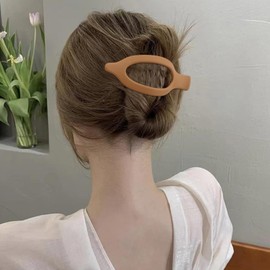 ATODEN Flat Hair Clips for Women Lay Flat Hair Claw Clips for Thin Thick Hair 3Pcs French Concord Hair Clips Large Hair Clips Matte Neutral Jaw Clips Hair Clamps Hair Accessories Brown Black