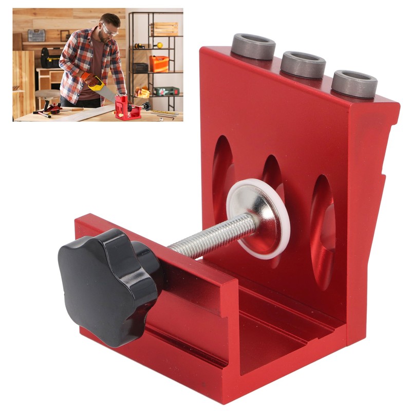 Pocket Hole Jig Set Aluminum Alloy Pocket Dowel Hole Jig