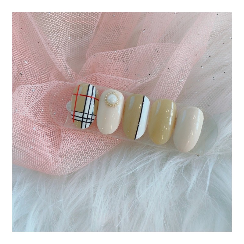 [Handmade Nail Tips] Fall Trench Check Nails / [수제네일팁] 가을