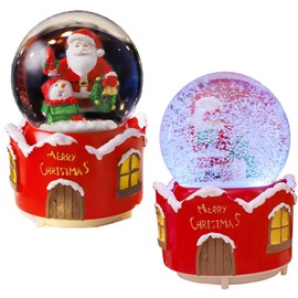XineYuor Christmas Snow Globe, Christmas Snow Globe with Music, Christmas Snow Globes Christmas Table Decoration Gift for Birthday Christmas (B)