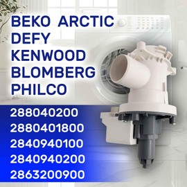 Drain pump for washing machine 30 W 220/240 V 50 Hz 0.33 A. Has the original code 2840940100 2840940200 2863200900 288040200 2880401800 for Beko for Blomberg for Arcelik - Warranty 10 years - MONTERAL