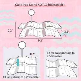 NWK NWK 2 Pieces Cake Pop Stands Lollipop Holders Candy Display Stand 20 Holes for Wedding Birthday Baby Shower Tea Party (Clear)