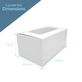R&J 12 Pack - 2 Hole Cupcake Boxes, White Bakery Boxes with Clear Window, Ideal for Parties and Events