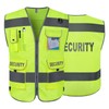 TCCFCCT Security Vest for Security Guard 9 Pockets High Visibility