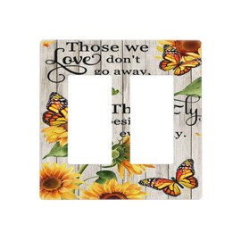 Quotes Butterfly Flower Sunflower 2 Gang Double Rocker/Decora Light Switch Cover Decorative Outlet Wall Plate Electrical Faceplate Screwless