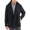 Alpine Swiss Mason Mens Wool Blend Classic Pea Coat Black