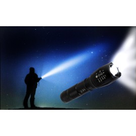 BISOMO Ultra Bright Power Torch with COB LED 5-in-1, SOS Function, Strobe Mode Blinding Function, 2000x Zoom, Aluminium