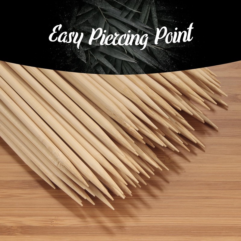 BambooMN - 5mm Sharp-Point Multipurpose Food Bamboo Skewers - 24"
