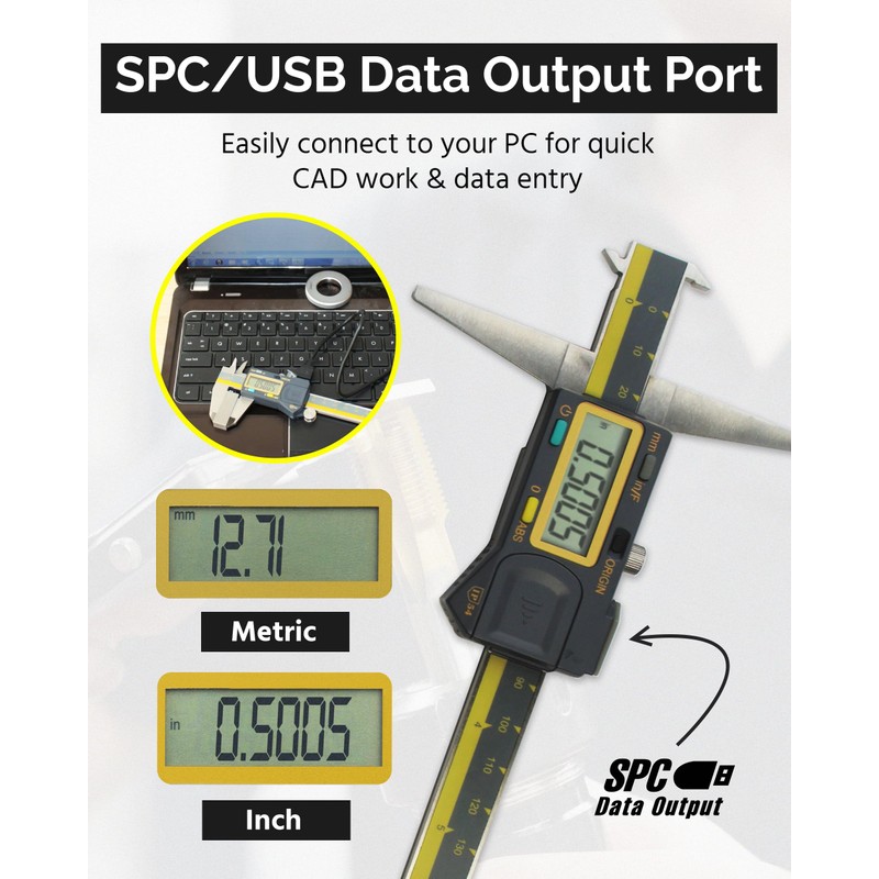 iGAGING Absolute Origin 0-6" Double Cut Depth Digital Caliper, IP54
