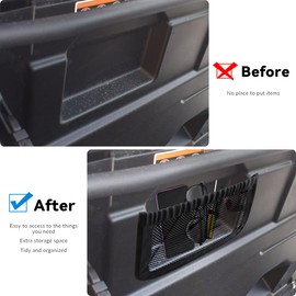 MARCHFA UTV Rear Backrest Storage Net Bag Compatible for Can Am Defender Max Accessories UTV Rear Cargo Bag Organizer Seat Mesh Pocket (2X Storage Net)