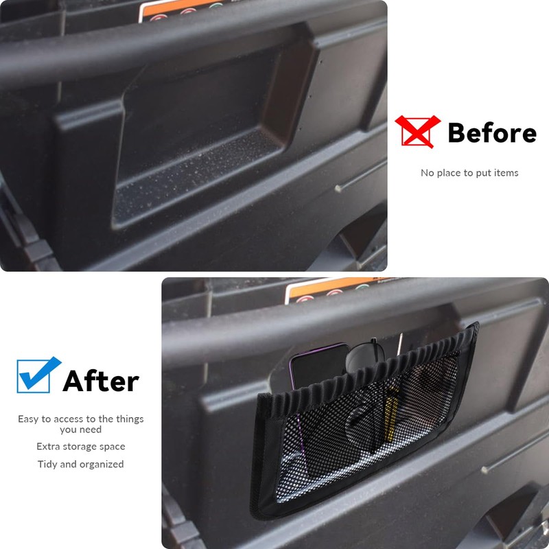 MARCHFA UTV Rear Backrest Storage Net Bag Compatible for Can