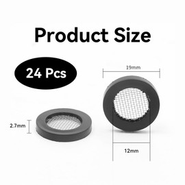 24 Stück Duschkopf Dichtung Sieb,1/2 Zoll Brausekopf Dusche Dichtung Sieb,Dichtungsringe mit Filtermatte,Schwarz Schlauchdichtung Filternetz,Dichtungsringe Set für Wasserhahn Schlauchverbinder