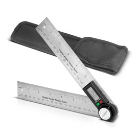 STAHLWERK Digital Protractor DWM-200 ST with 180 mm Measuring Range 360° Precision Angle Measuring Device | Degree Gauge | Angle Ruler Made of Stainless Steel