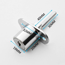 2 Pieces Security Drawer Locks, 19mm Zinc Alloy Filing Cabinets Display Cabinets Cam Lock with Keys Desk Drawer Piston Lock for Wardrobe Cupboard (Black)