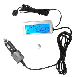 Car Digital 12 V, Sensitivity Thermometer, Outdoor Car Thermometer, Outdoor LCD Display, Digital 12 V Temperature Meter for Indoor Use