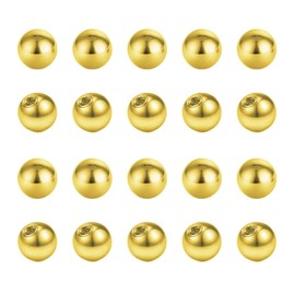 Besyvvin Piercing Balls 1.6 mm Silver Replacement Ball Stainless Steel Screw Ball 4 mm 5 mm 6 mm for Piercing Nose Belly Button Tongue Pack of 25, Stainless Steel