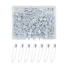 240 Pcs 19mm Mini Metal Safety Pins Extra Small White Safety Pins Tiny Clothing Sewing Pins Jewelry Making Pins Garment Hang Tag Pins Crafting Pins with Storage Box