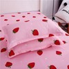Loussiesd Cute Strawberry Bed Sheet for Girls Kawaii Japanese Anime