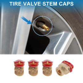 A ABSOPRO Tire Valve Stem Caps Decorative 7x22mm Tyre Valve Dust Covers Resin Copper Red 4 Pcs