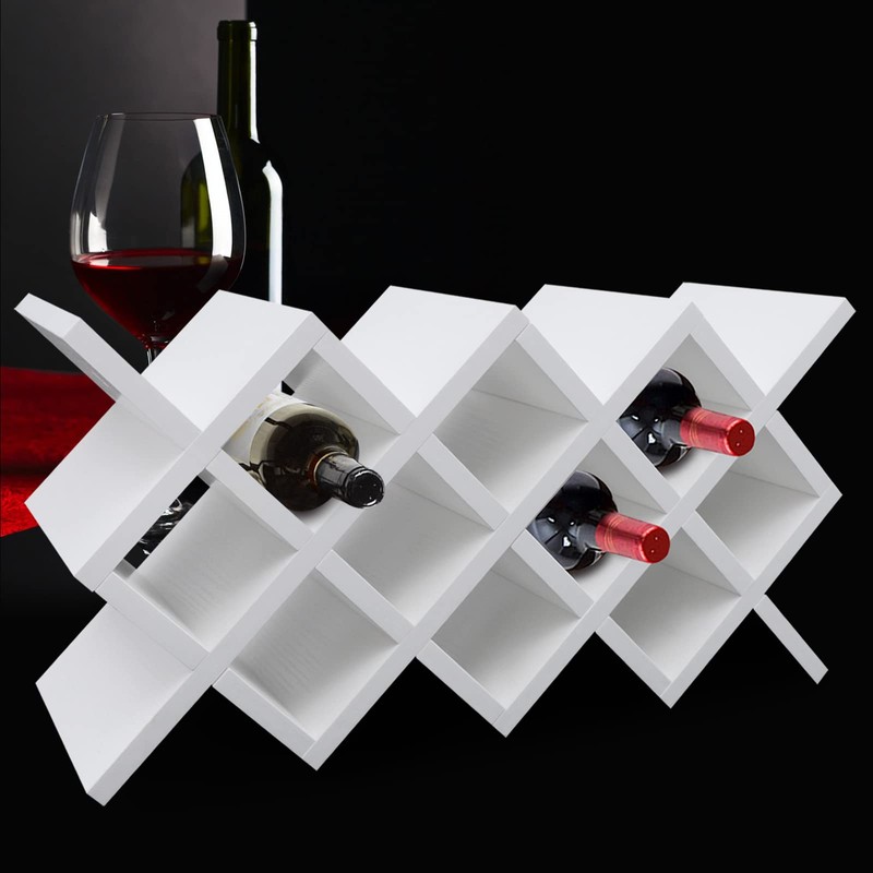 Generic Wooden 10-Bottle Wine Rack, Wine Display Rack, Countertop Free-Standing