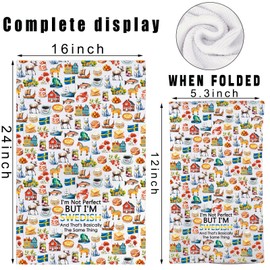 MYSOMY Swedish Kitchen Towel, Sweden Lover, Swedish Food Gift, Swedish Flag, Tea Towels, Swedish Chef Gift (Swedish kt1)