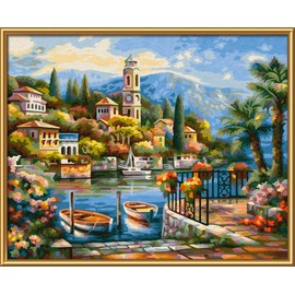 Schipper Painting by Numbers for Adults Lake Como with Brush and Acrylic Paints 24 x 30 cm 609240798