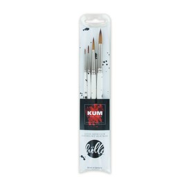 KUM 5143716 – Brush Set Frau Hölle, Loose Watercolour, 4 Brushes Spots