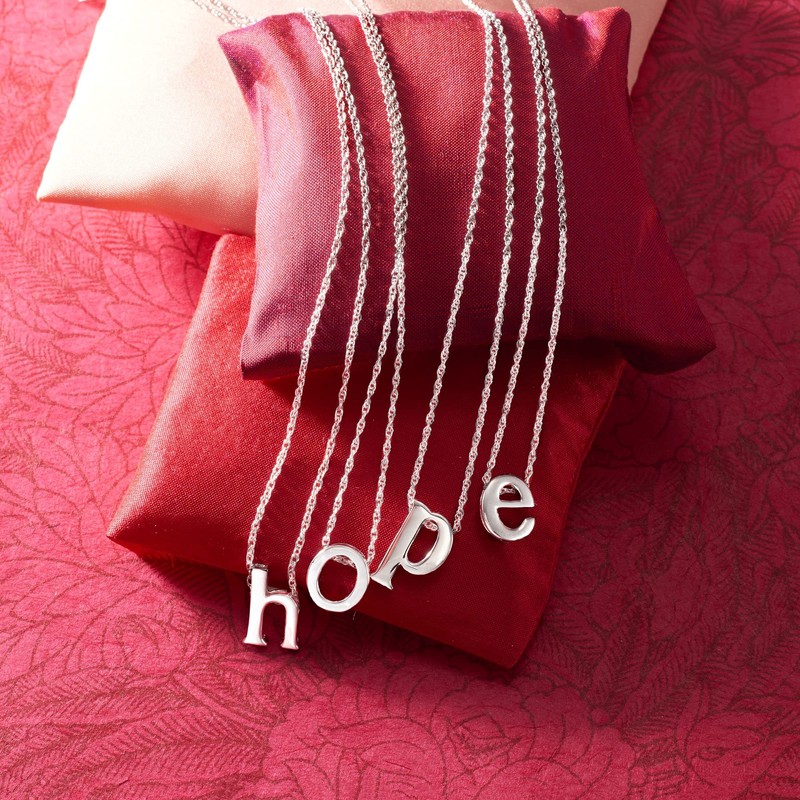 Ross-Simons "L- Sterling Silver Lowercase Initial Necklace. 18 inches