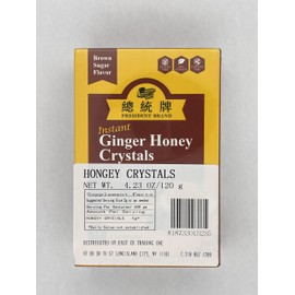 President Brand Instant Brown Sugar Ginger Honey Crystals 12 Sachet 黑糖蜂蜜 薑王晶冲剂 (4)