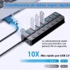GOMITA Hub 7 Puertos Usb 3.0 Alta Velocidad Pc Laptop