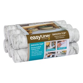 Smooth Top EasyLiner for Cabinets & Drawers - Easy to Install & Cut to Fit - Shelf Paper & Drawer Liner Non Adhesive - Non Slip Shelf Liner - 12 Inch Width - 60 Total Feet - Gray Marble