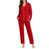YOPUGEE Womens Long Sleeve Cotton Button Down Pajamas Modal Lounge