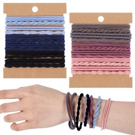Nogeqi 48 Stück Boho Haargummi Damen, Geflochtene Scrunchies Zopfgummi Elastische Haarbänder,Vielseitige Haargummis Armbänder Geflochten Haargummi für Mädchen (Bunt, 7cm, Nylon)