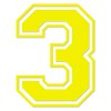 Applicable Pun Varsity Number 3 - Vinyl Decal - Yellow