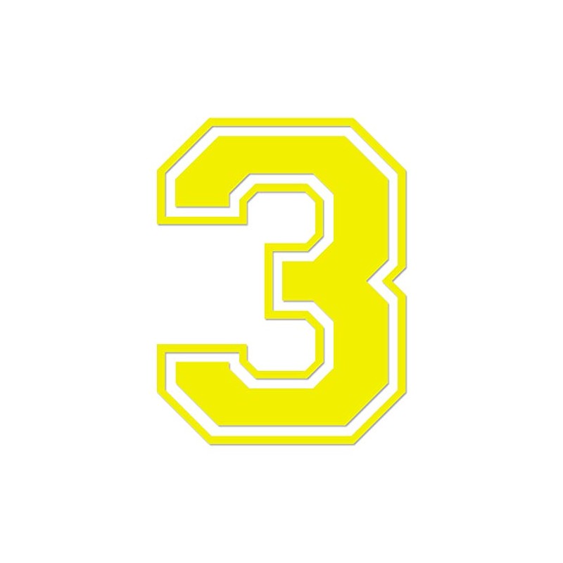 Applicable Pun Varsity Number 3 - Vinyl Decal - Yellow