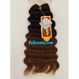 Unique Wiiv 100% Human Unique Wiiv Deep Wave 14" Soft Wave Weaving Hair ONE Pack - D1B/33
