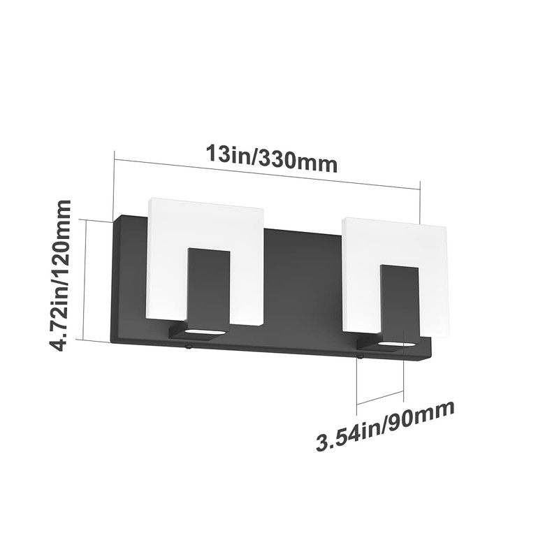 Aipsun 2 Lights Modern Black Vanity Light Up and Down