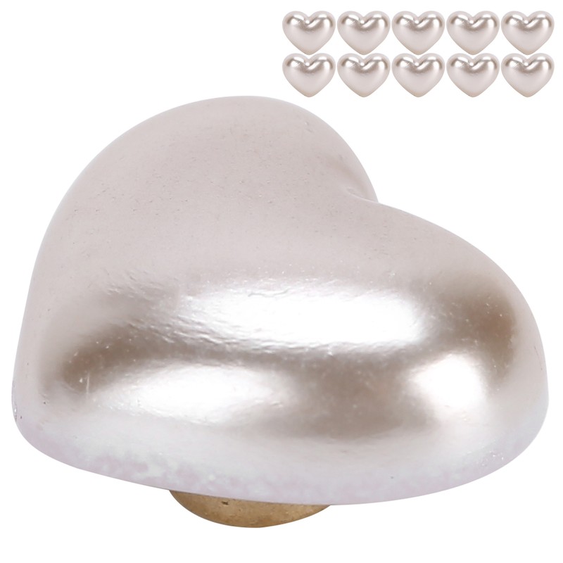 10pcs Heart Beads Imitation Pearls Beads Nail Art Decoration DIY