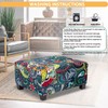 TOPHMDECOR Ottoman Cover Rectangle Printed,Stretch Footstool Slipcover with Elastic Bottom,Soft