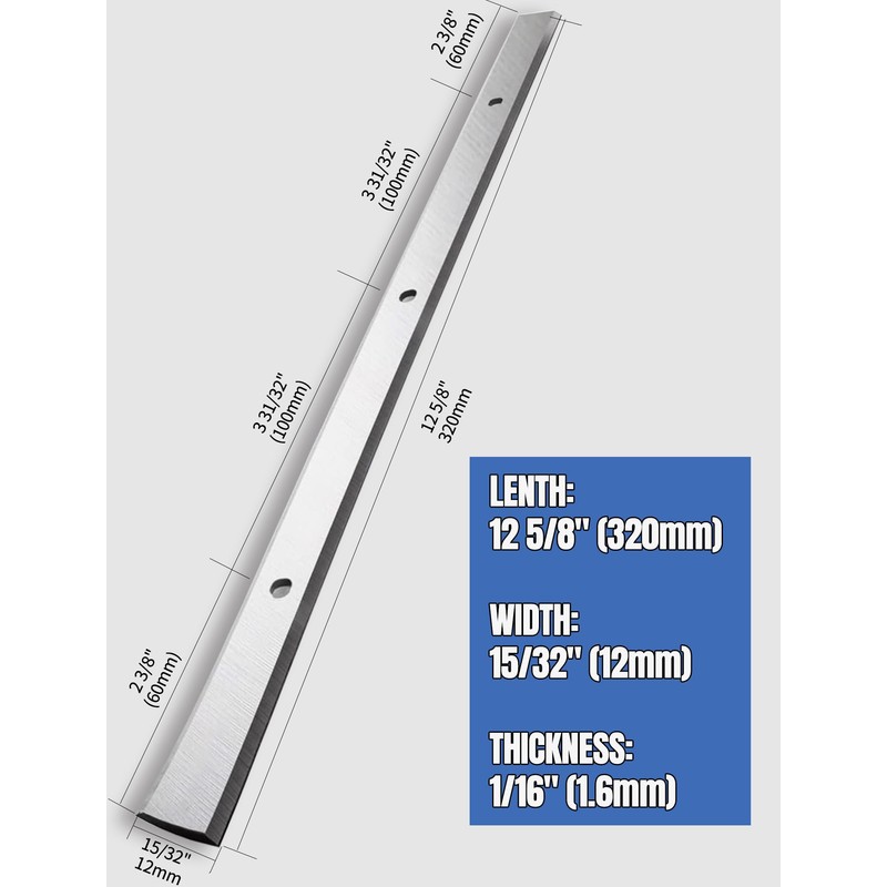 12-1/2 Inch Planer Blades Compatible with Craftsman CMEW320, Wen 6550T,