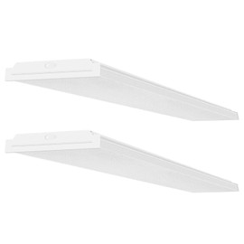 AntLux 72W LED Wraparound Light 4FT LED Office Lights Ceiling, 8600 Lumens, 4000K Neutral White, 4 Foot Flush Mount Wrap Lighting Fixture for Garage Workshop, Fluorescent Light Replacement, 2 Pack