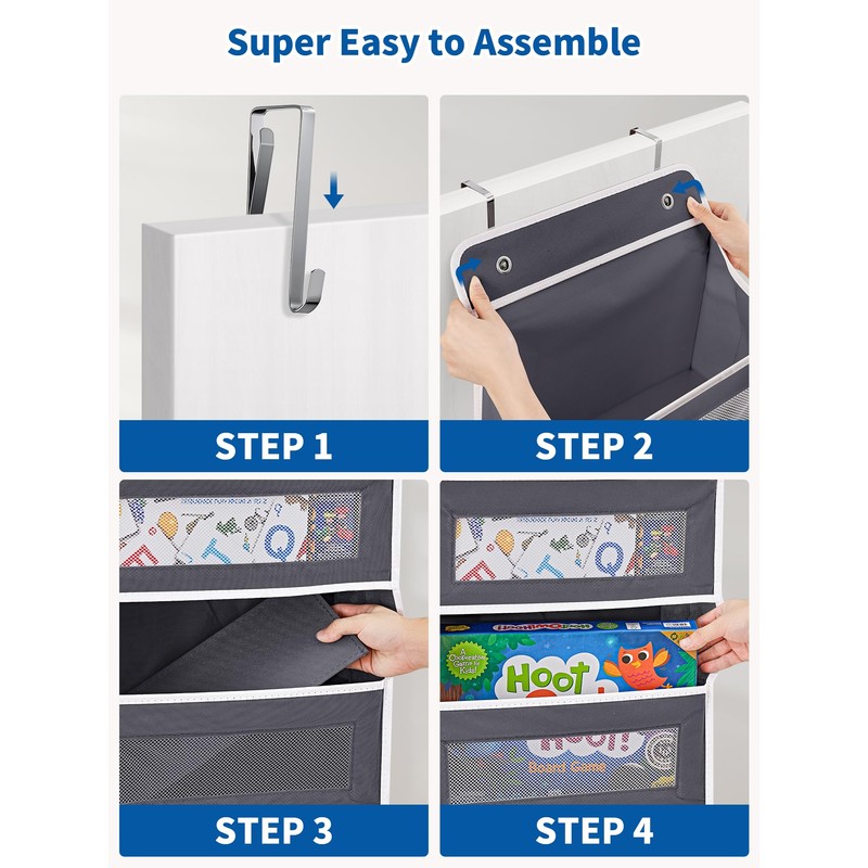 JARLINK Over The Door Organizer, 5 Shelf Door Hanging Organizer